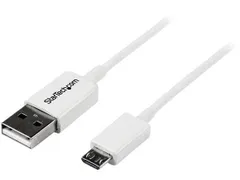 【新品・3営業日で発送】STARTECH.COM 1M ホワイト MICRO USB2.0ケーブル USB A(オス)-USB MICRO-B(オス)変換アダ
