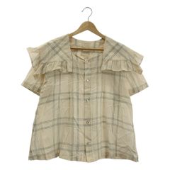 GASA / ガサ | grue / コットン チェック スクエア ブラウス シャツ | ベージュ/ライトグリーン | レディース