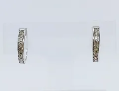 k18wg フープピアス K18YG K14WG ミゾ巻き オニキス フープ ピアス18金 14金 k18 K14