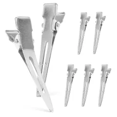 【特価商品】美容師カールクリップ 前髪 散髪 ワニクリップ クリップ 跡がつかない 美容業界 プロ用ヘアピン 髪留め ステンレス 前髪クリップ ヘアクリップ ヘアアクセサリー 理髪 美容師 5本セットダッカール 業務用 (小型の単穴クリップ5cm)