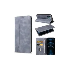 KWATUNG iphone 12 ケース 手帳型 おしゃれ 肌感レザー iphone 12pro ケース 手帳型 耐衝撃 内蔵マグネット iphone12 手帳型ケース カード収納 スタンド機能 全面保護【6.1インチ】グレー 1