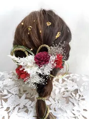 34 成人式　前撮り　髪飾り　ドライフラワー　結婚式　卒業式　振袖　ヘアドレス