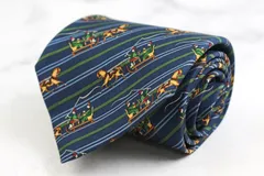 サルヴァトーレフェラガモ ブランド ネクタイ 動物柄 馬 シルク イタリア製 PO メンズ ネイビー Salvatore Ferragamo 【中古】