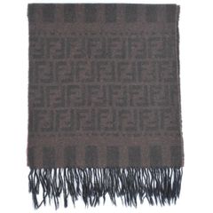 本物 フェンディ FENDI ズッカ マフラー ウール ブラウン Zucca 服飾小物 中古 【フォロー割】