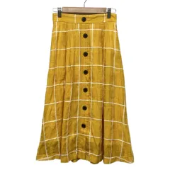 Mystrada(マイストラーダ) ロングスカート サイズ36 S レディース - ダークイエロー×白 チェック柄