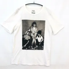 古着　美品　ZARA　ザラ　NIRVANA　Tシャツ　コットン100％　白色　胸プリント　バックプリント　Sサイズ