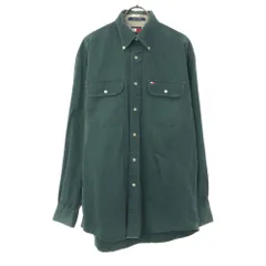 トミーヒルフィガー 90s フラッグタグ オールド 長袖 コットン ボタンダウンシャツ S グリーン TOMMY HILFIGER メンズ