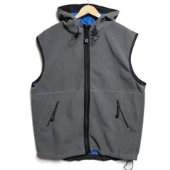 90's ギャップ フード付き フリースベスト (XL) 灰 パーカー メッシュライニング 90年代 旧タグ ギャップ 青タグ GAP Y2K　アメリカ古着 USED  ビンテージ ヴィンテージ
