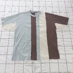 ◇ ⊂ niko and … ニコアンド 配色 カジュアル 半袖 Tシャツ カットソー サイズM ブルー系 マルチ メンズ E  【1507230000477】