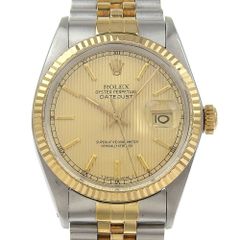 【ROLEX】ロレックス オイスターパーペチュアル デイトジャスト タペストリー cal.3035 16013 ゴールド＆スチール 自動巻き メンズ シャンパンゴールド文字盤 腕時計