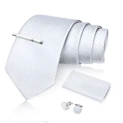 【特価商品】[FACIACC] 結婚式 冠婚葬祭 ネクタイ メンズ シルク チーフ タイクリップ カフスボタン4点セット ドット フォーマル 父の日 黒/シルバー