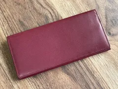【弊社メルカリ店限定】牛革　長財布/ワイン色/プレゼント/小銭入れ付き/