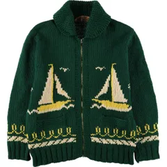 ビンテージ 60-70s LIGHTNING ZIP ホース柄ジャガードカウチン ビンテージ 60-70s LIGHTNING ZIP ホース柄ジャガードカウチン