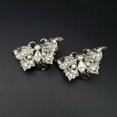Gianni Versace Signed Butterfly Earrings Vintage Jewelry ジャンニヴェルサーチ イヤリング バタフライ ビジュー ラインストーン 刻印 ヴィンテージ 大ぶり 豪華 美品のサムネイル