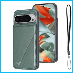 【特価セール】9 カード収納 携帯 9 ケース ケース 手帳型（ダルグリーン）グーグル ピクセル9 PIXEL 軽量 PIXEL スタンド機能 薄い 手帳型 背面 レザー IC カード入れ pixel9 ケース スマホケース 財布型 カバー 用 PIXEL P