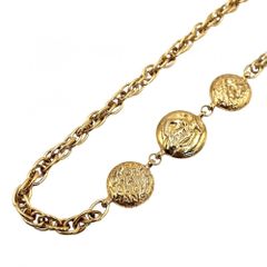 シャネル ネックレス レディース ロゴ ロングネックレス アクセサリー マドモアゼル CHANEL GP    ゴールド 約149.1g【中古品】