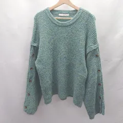 ◇ ⊂ mysty woman 袖部分ボタン 長袖 セーター サイズ F ブルー系 レディース E  【1412090067181】