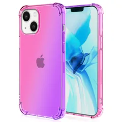 iPhone14 Plus ケース  グラデーション耐衝撃 ソフト ケース 【Color】 ピンク・パープル