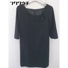 ◇ QUEENS COURT クイーンズコート スクエアネック 五分袖 膝丈 ワンピース サイズ1 ブラック レディース  【中古】 【1109010004561】のサムネイル