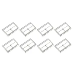 uxcell 8個 メタルローラーバックル 40mm（1.6）シングルピンバックル 長方形のトリグライドスライダー 可動バー付きストラップ調整器 バッグ コート 革工芸用（シルバートーン）