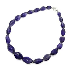 アメジスト ネックレス 天然石 一連 ジュエリー【中古】