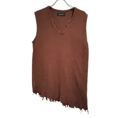 Lamrof ■■ ② LM-24SS-CT01 BORO SLANTED SLEEVELESS メンズ ブラウン 2のサムネイル