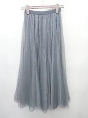◇ Θ fifth フィフス ロング フレア チュール スカート グレー系 レディース P  【1410230022694】