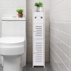 トイレラック 隙間収納ラック スリム ランドリー収納 玄関収納ラック すき間収納 トイレ収納 幅15*奥行15*高さ80cm ペーパー ティッシュ収納 組み立て簡単 LONGSHINING 省スペース トイレ/玄関/洗面所/寝室/書斎/リビングルーム (Aタイ