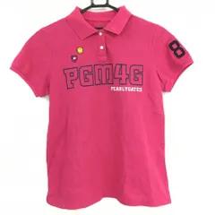 【美品】パーリーゲイツ 半袖ポロシャツ ピンク×ネイビー ニコちゃん スマイル 襟裏ロゴ レディース 1(M) ゴルフウェア PEARLY GATES