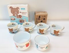 Rilakkuma/リラックマ　Joshin   北欧風ホーローボウル大小　マグカップ4個【中古品】