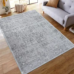 オールシーズン適用 絨毯 ペルシャ風 140×200cm ラグマット 1.5畳 ふわふわ 洗える おしゃれ 滑り止め 低反発 カーペット 防ダニ 防臭 軽量 ラグ 防音マット 室内用 デスクマット HAOCOO ダイニングマット アンティーク 花柄のサムネイル