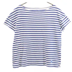 ORCIVAL オーシバル 日本製 ボーダー柄 半袖 ボートネック バスクシャツ 1 ホワイト レディース 古着