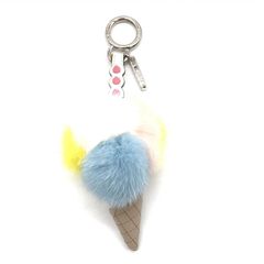 FENDI フェンディ ファーチャーム ソフトクリーム型 シルバーチャーム 美品