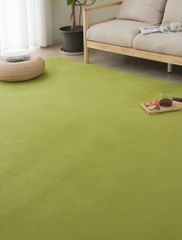 【数量限定】オールシーズン 床暖房 滑り止め 防臭 抗菌 おしゃれ ホットカーペット対応 北欧 絨毯 約1.5畳 床保護マット 135×185cm 洗える ラグマット グリーン ラグ カーペット ＨＡＲＵＭＩＮ