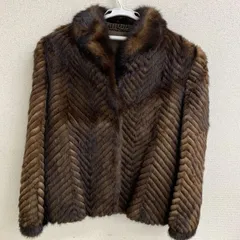 【中古品】SAGAMINK 毛皮コート ブラウン 11号 サガミンク 銀タグ コート GT