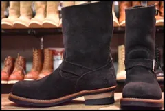 【9D 美品 10年】レッドウィング 8274 黒スエード ブラック エンジニア ラフアウト スチールトゥ ブーツ redwing HOPESMORE【EH121】のサムネイル
