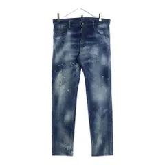 DSQUARED2 (ディースクエアード) 21AW COOL GUY JEAN クールガイ ジーンズ ペンキ リペア加工 テーパード デニム パンツ インディゴ S74LB0930 S30342
