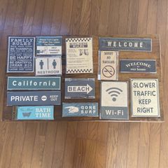 【５枚セット】ミニサインボード おまかせアソート ウォールデコ スロウワー