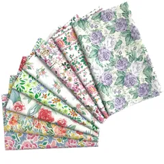 8枚セット 花柄 パッチワーク布 綿100％ 生地 プリント生地 カットクロス 可愛い はぎれ 福袋 DIY手芸用 布セット 46X56cm 1