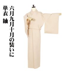 未着用！単衣＊塩沢紬＊生成り＊居敷当て付き＊防水済み＊着物
