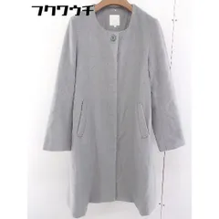 ■ earth music&ecology アース ミュージック＆エコロジー 長袖 ノーカラー コート サイズM グレー レディース  【1109270010289】