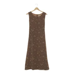 Ketty ケティ ワンピース 袖なし ロング丈 花柄 エレガント きれいめ オシャレ レディース ブラウン M 日本製