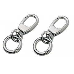 【数量限定】ハンドメイド金具 手芸用品 レバーナスカン 手作り ワンタッチキーホルダー スナップフック パーツ 回転フック DIY用 キーホルダー アクセサリーナスカン 二重リング (4.8cm ナスカン シルバー)