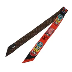 ルイヴィトン モノグラム バンドー BB カブキ ステッカー 山本寛斎コラボ レッド/ブラウン  MP1942  レディース シルク100％  スカーフ