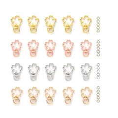 【在庫処分】回転カン付き 20個 ワンタッチキーホルダー カワイイ キーホルダー金具 DIY用パーツ 手作り キーリング YFFSFDC シルバー ゴールドなど4色