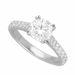 HARRY WINSTON ハリーウィンストン ダイヤモンド(1.01ct F-VS2-3Ex) ブリリアント ラブ リング PT950 プラチナ 日本サイズ約6号 #46 HW GIA鑑定書【送料無料】指輪【中古】25060201