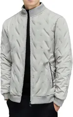 X-cross クロス 裏ボアジャケット メンズ 冬 アウトドア 秋冬 防風 オシャレ 防寒 保温 フルジップ スポーツ 作業服 長袖 大きいサイズ 韓国 裏フリース ブルゾン アウター 無地 裏起毛(グレー,  L)