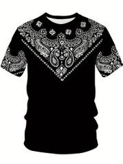 HIPHOP プリント 半袖Tシャツ 307  黒 派手 ストリート ダンス B系 ヤクザ ヤンキー オラオラ系 悪羅悪羅 ホスト 服 メンズ ファッション