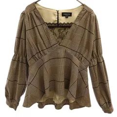 EMIRIAWIZ エミリアウィズ チェック柄 長袖 カットソー S ブラウン系 レディース 古着