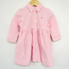ラルフローレン 長袖ワンピース シャツワンピース ベビー 女の子用 80サイズ ピンク RALPH LAUREN 【中古】